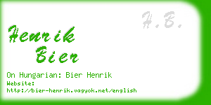 henrik bier business card
